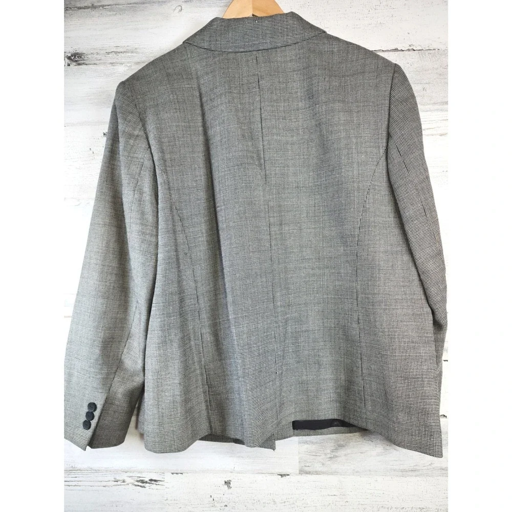 Pendleton Blazer Jacket Women 16W Houndstooth 100% Virgin Wool